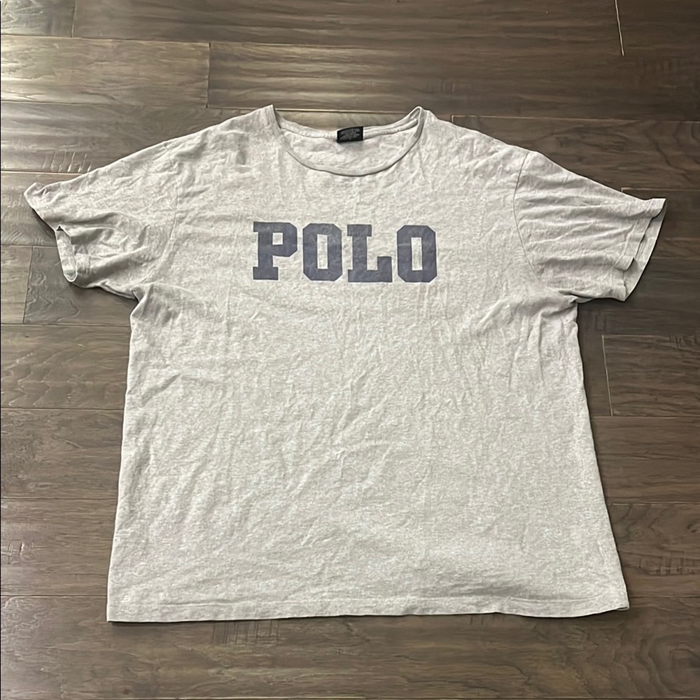 Polo Ralph Lauren Vintage Spell Out T Shirt grey Mens Size XL